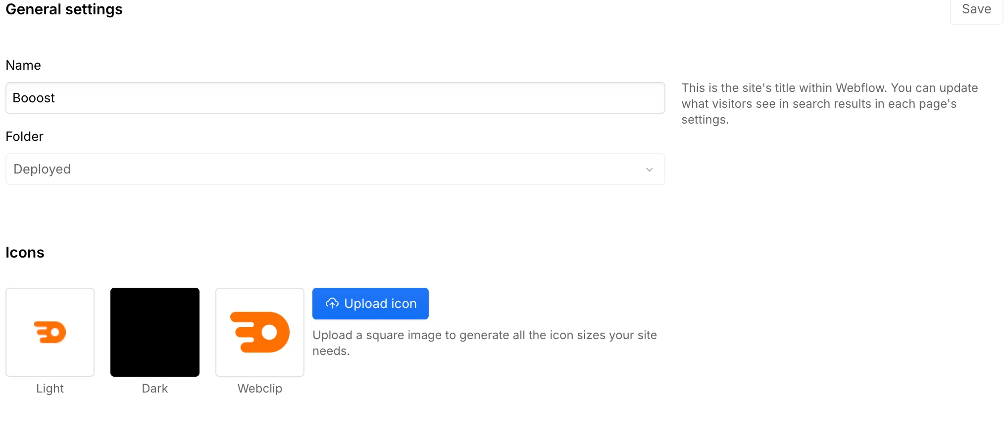 FaviconとWebclipのUpload設定